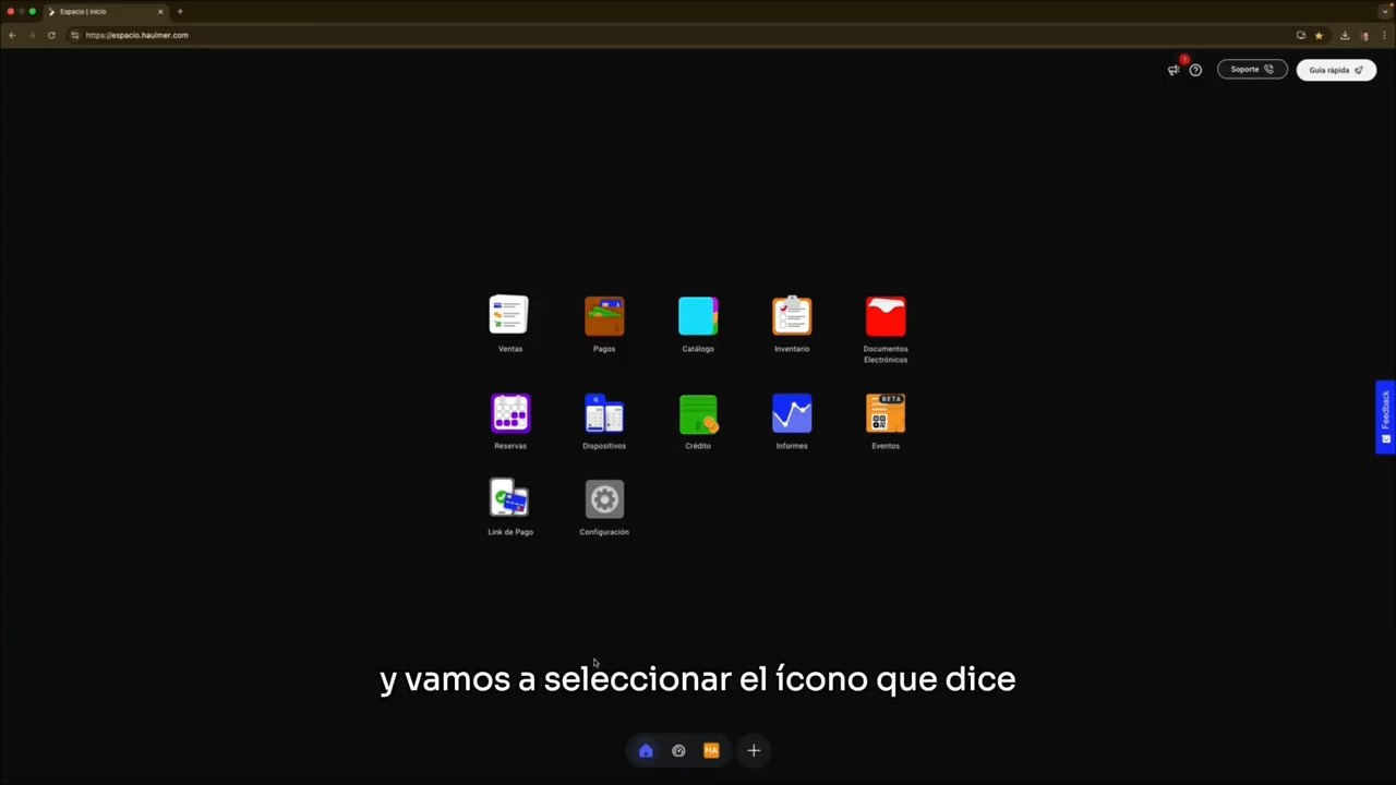 Panel principal con los iconos de las aplicaciones de Haulmer