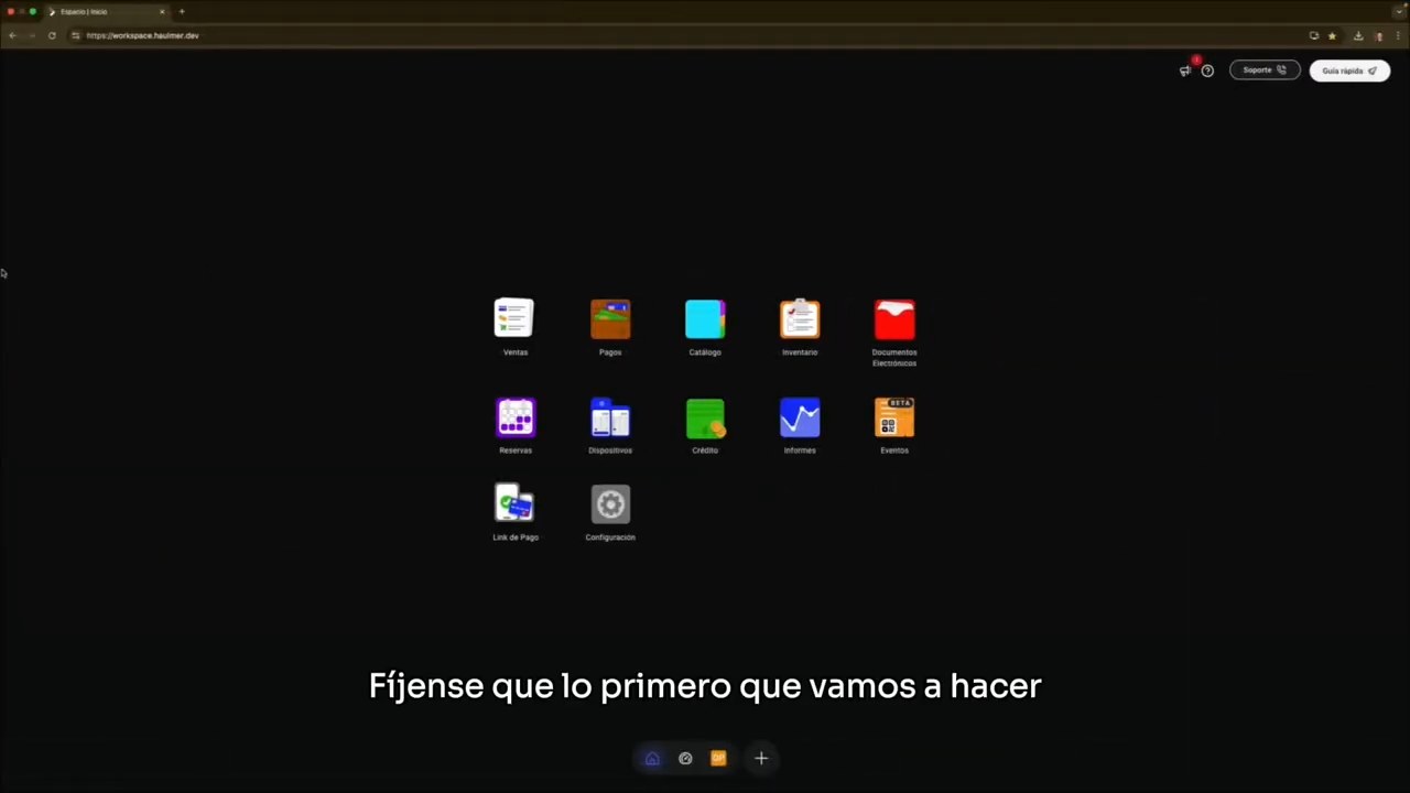Panel principal de la plataforma Haulmer al iniciar sesión