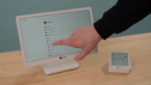 Menú de configuración de dispositivos en una tablet o punto de venta Lite