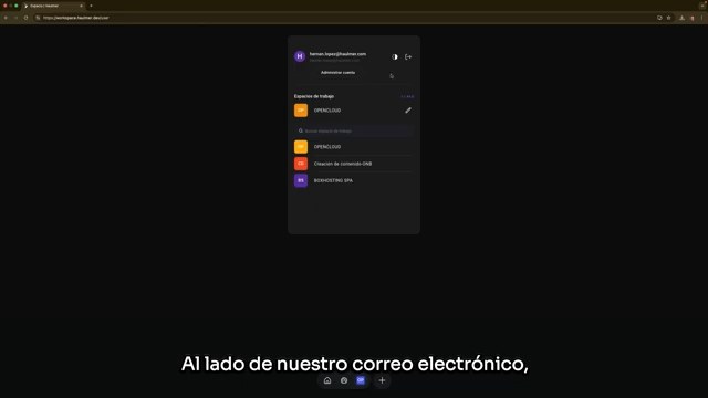 Selección del icono de visualización junto al correo electrónico del usuario.