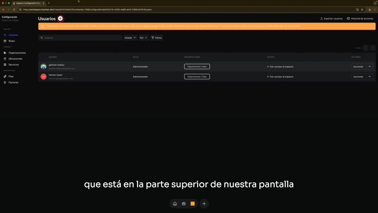 Hacer clic en el símbolo (+) para invitar a un nuevo miembro