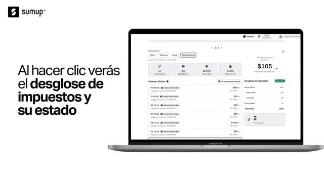 Vista detallada del desglose de impuestos de una transacción