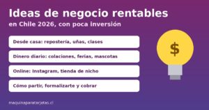Ideas de negocio rentables en Chile 2026 con poca inversión: desde casa, dinero diario y online