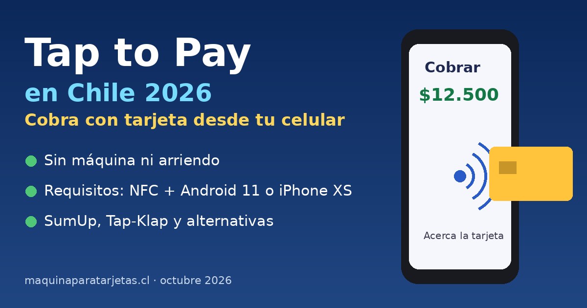 Tap to Pay en Chile 2026: cobrar con tarjeta desde el celular acercando la tarjeta al teléfono con NFC